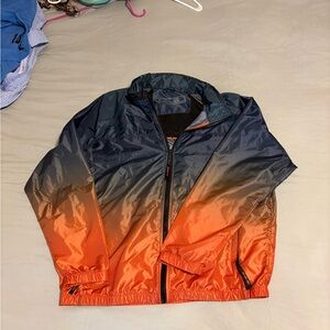 American Eagle Outfitters Black and Orange Gradient Jacket